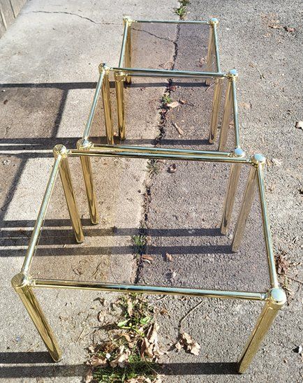 Tavoli: 3er Set Salontische Gold/Glas – Usato da Aeugstertal venduto da rico98 2