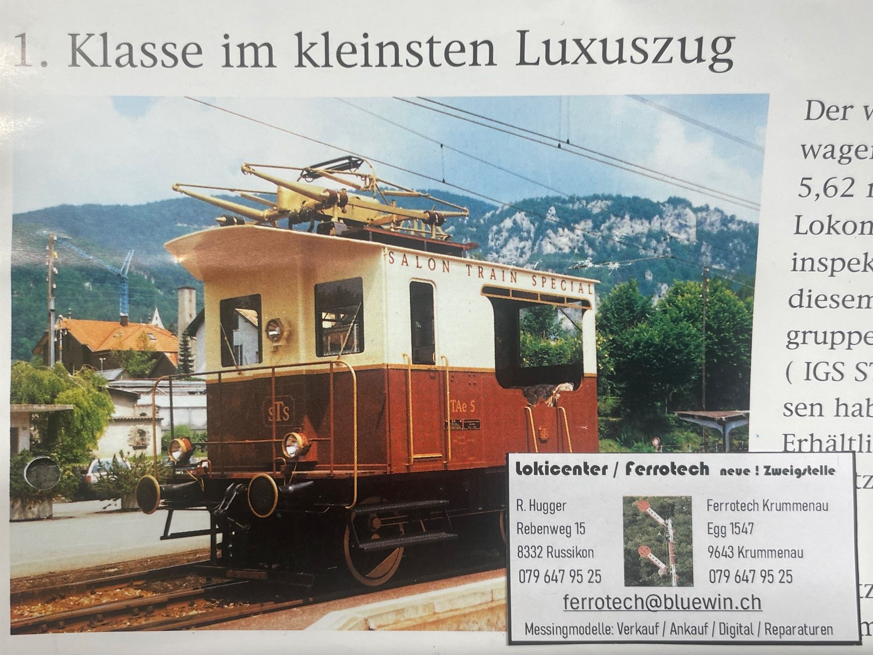 Lemaco Modelleisenbahnen: Salontriebwagen ( Messingmodell ) – Neu (gemäss Beschreibung) aus Krummenau von ferrotech 1