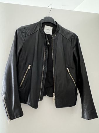 Lederjacke Marke Mango schwarz