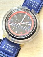 Swatch Pop Access Snowpass Armbanduhr blau 
