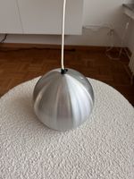 Kugel-Hängelampe aus gebürstetem Chrom vintage