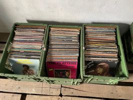 3 caisses de disques vinyle 33 tours
