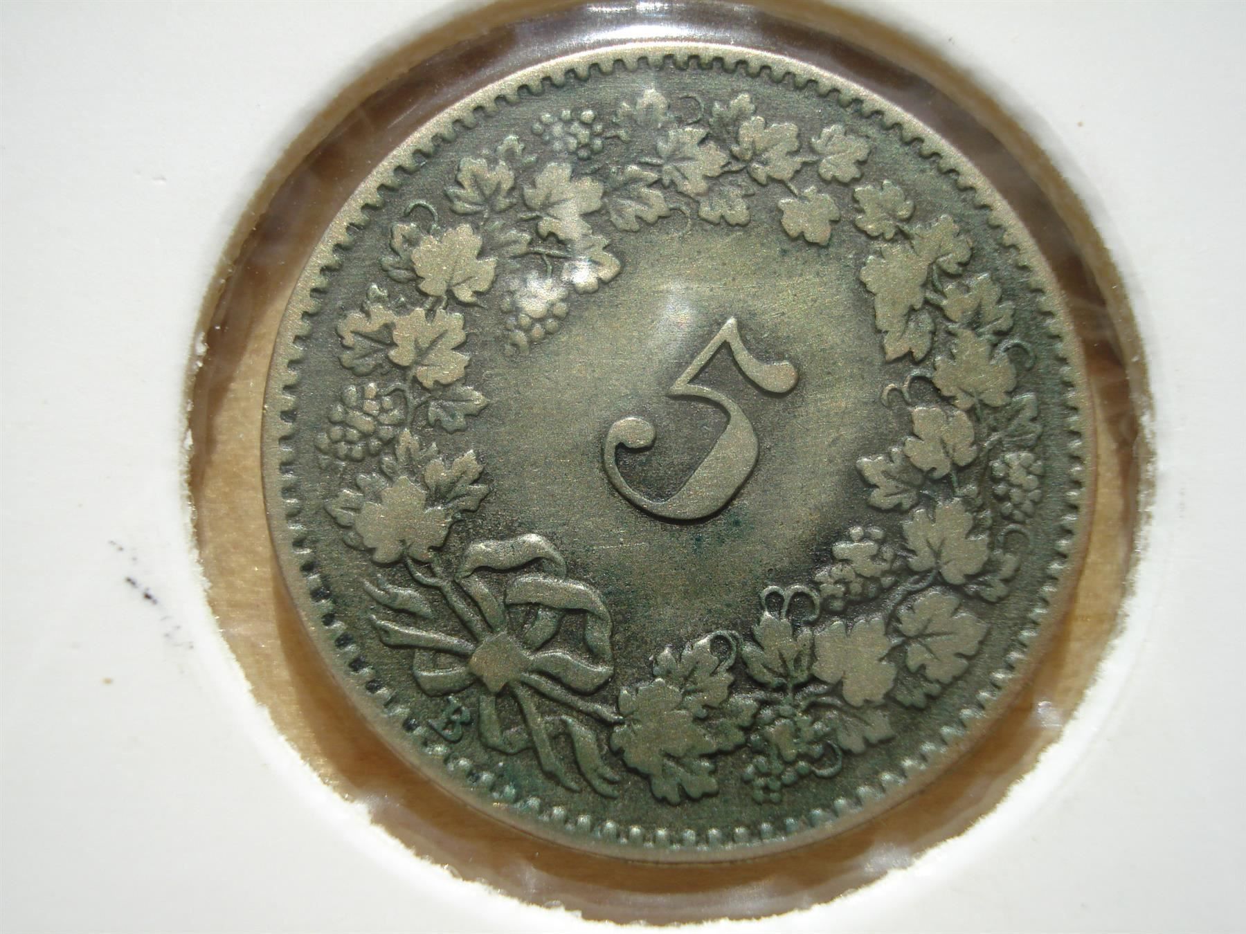 Tutti le monete: (192)  5 Rappen 1872 – Usato da Erlach venduto da Net-Coins 2