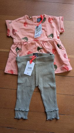NEU Babyface Kleiderset, salmon + fern | 56