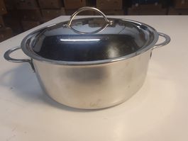 Kochpfanne 2-Griffig 21 cm mit Chromstahldeckel