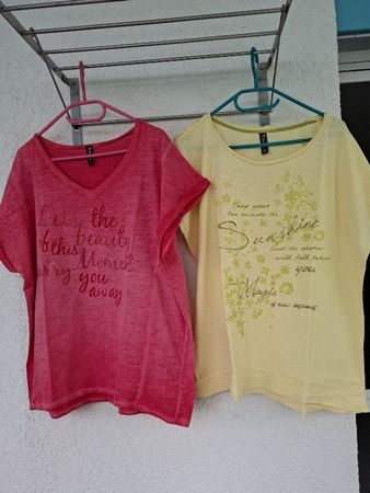 2er Set Damen T-Shirts Gr. 44 Sommerlich leicht & luftig ☀️