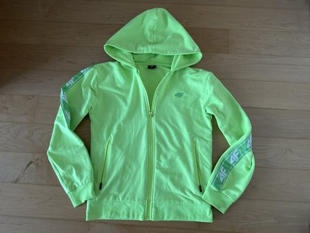 4F Sweat Jacke, Neon Grün, Gr. 152, Top Zustand!