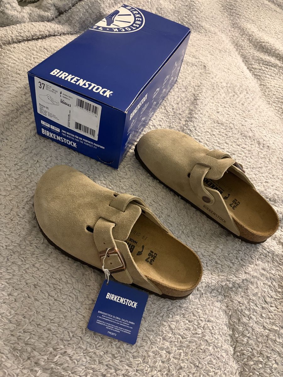 Birkenstock Scarpe da donna: Birkenstock Boston Clogs Taupe – Nuovo e nell'imballaggio originale da Füllinsdorf venduto da si.ja.35 1