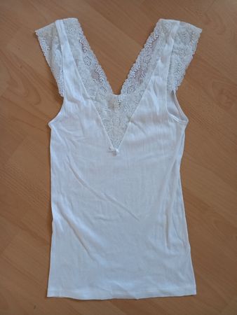 Top blanc en dentelle CALIDA