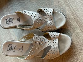 Sandalen beige von Mercante di Fiori echt Leder Gr 40