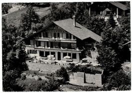 Oberhofen, Pension Erni, Fliegeraufnahme, gelaufen 1967