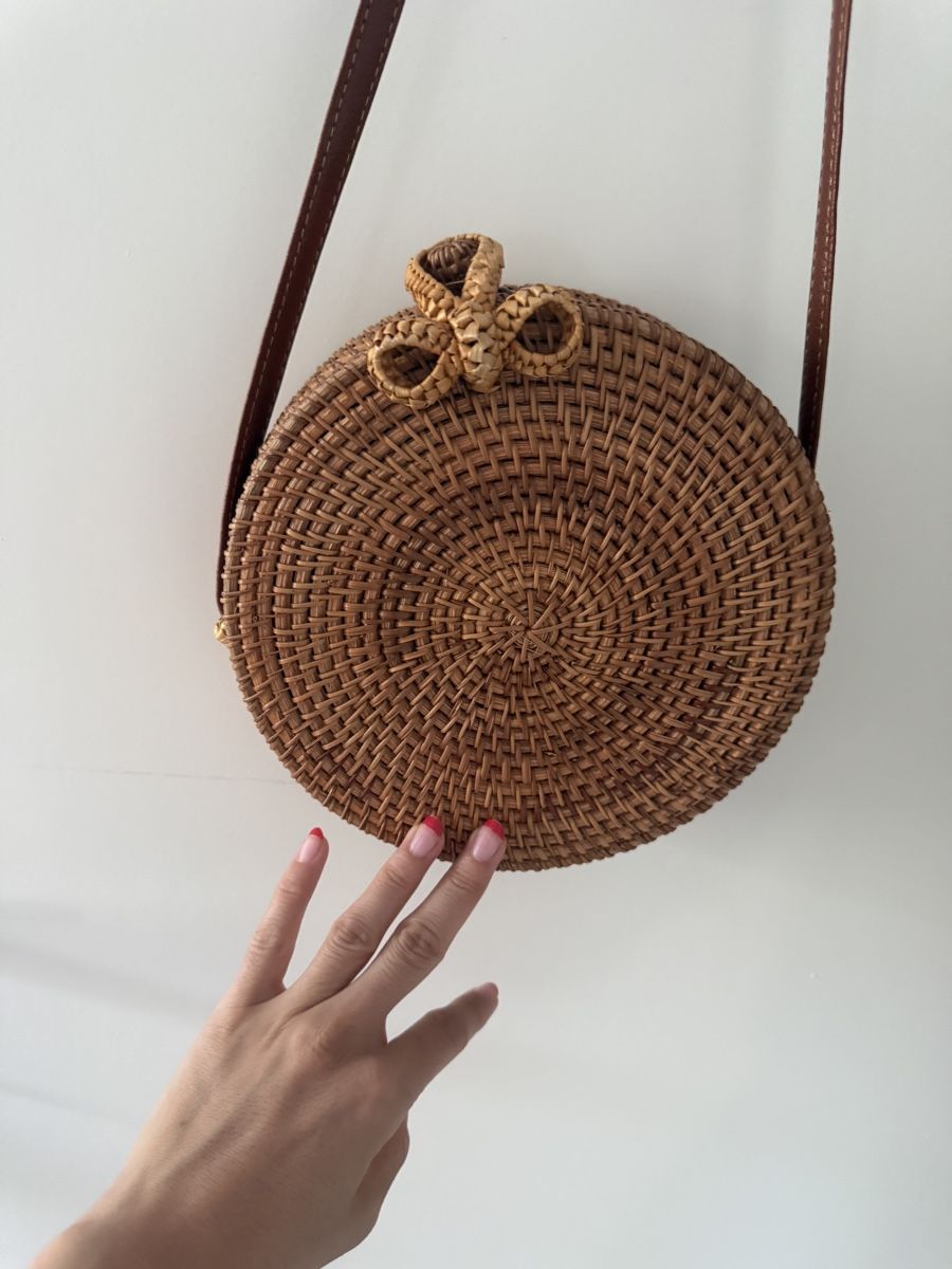 Borse da donna: Runde sommerliche Rattan Tasche – Nuovo (secondo la descrizione) da Zürich venduto da guel_1907 3