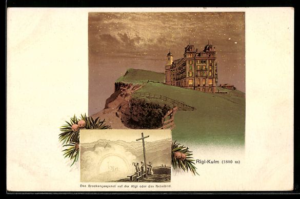 Cartes postales: Litho Rigi-Kulm, Ortsansicht bei Dämmer – D'occasion à Berlin par bartko-reher
