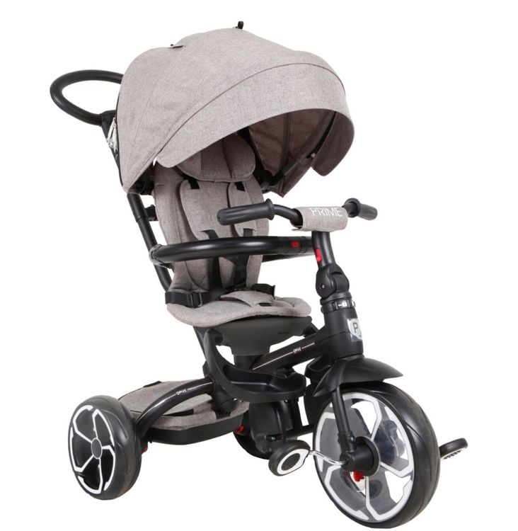 HOMCOM 6-in-1 Kinderdreirad Mit Schiebegriff – Verstellbar Für 18-60 Monate, Inkl. Verdeck, 5-Punkt-Gurt & Korb, Blau