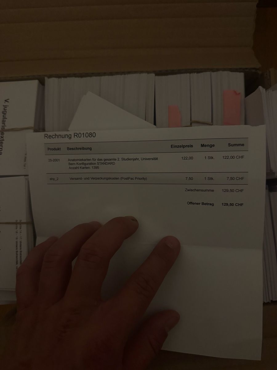 Bons: Anatomiekarten 2. Studienjahr Set mit 1385 Karten gebraucht – D'occasion à Bern par Pullet 1