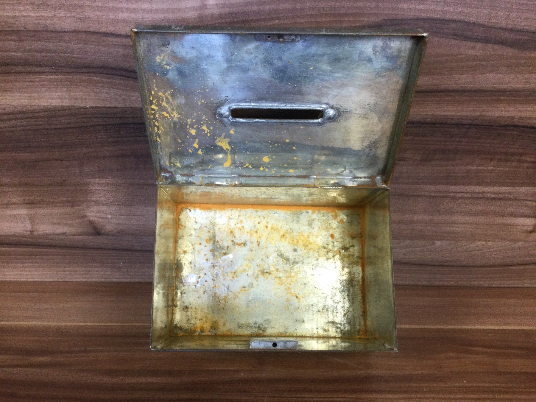 Attrezzi da lavoro: Antike Blech Wahlurne mit Messing Handgriff – Usato da Wangen SZ venduto da kuriosum12 4
