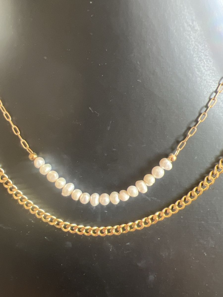Catenine: Goldige Halskette mit Perlen – Nuovo (secondo la descrizione) da Seon venduto da Sunny-Schmuck78 1