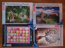 4 Puzzle von Ravensburger, je 1000 Teile