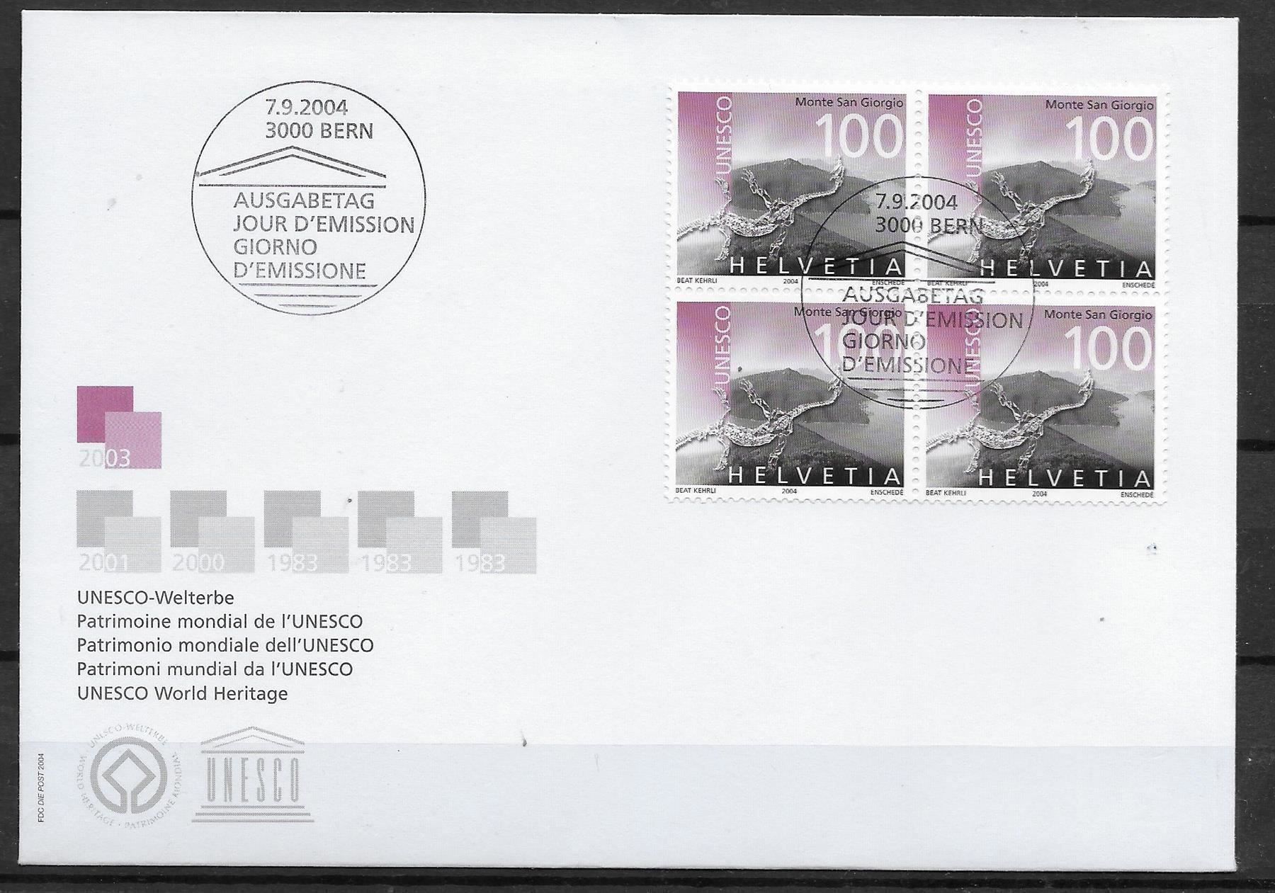 Tutti i francobolli: F1137 - FDC Unesco 2004 b4 – Usato da Trélex venduto da Phil_Albert