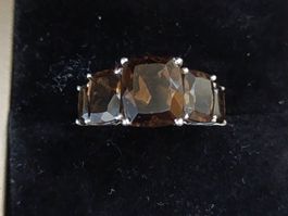 Magnifique bague en Argent 925 avec  Quartz fumés!