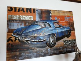 Corvette C2 Bild 3D auf Holz