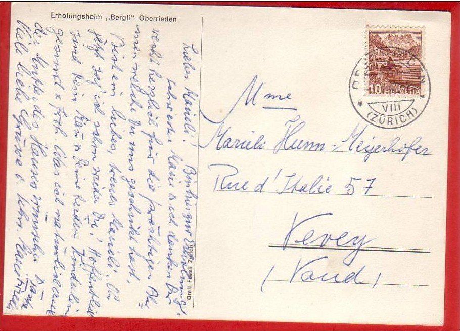 Cartoline postali: OBERRIEDEN, ERHOLUNGSHEIM BERGLI, GROSSFORMAT – Usato da Grüningen venduto da Kartenlaube 1