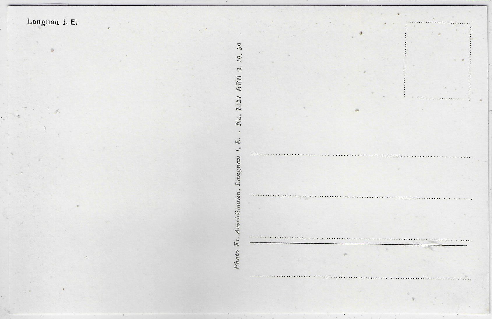 Cartoline postali: Langnau i. E. - Generalansicht – Usato da Ettingen venduto da Kartenplanet 1