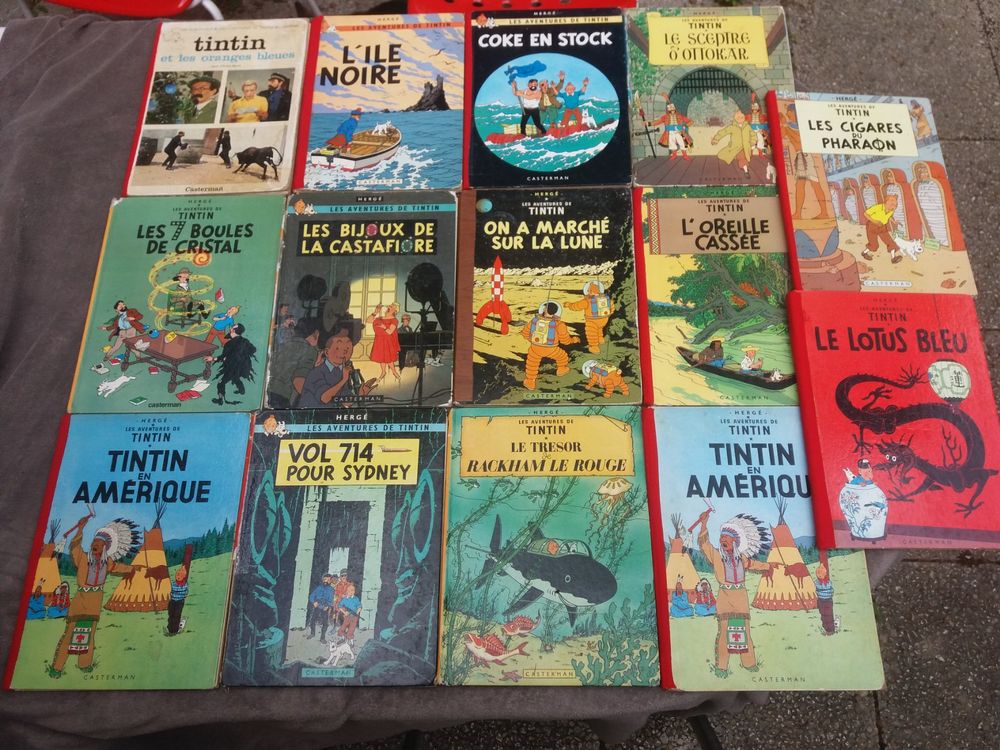 Lot De 14 Sarcophages Tintin - Les Cigares Du Pharaon - Occasion TB