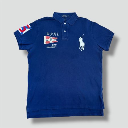 Polo Ralph Lauren sailing navy blue poloshirt 90s retro