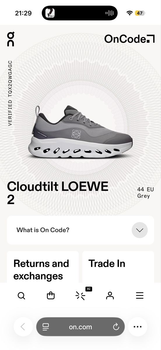 On Scarpe da uomo: Herren Turnschuhe On Cloudtilt LOEWE grau Grösse 44 – Nuovo (secondo la descrizione) da Luzern venduto da kim221080 4
