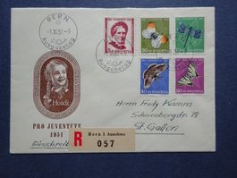 1951 Pro Juventute FDC BERN