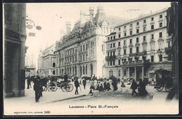 AK Lausanne, Place St.-Francois, 1907