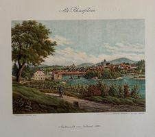 Alt Rheinfelden, Stadtansicht, Farblithographie, 1919