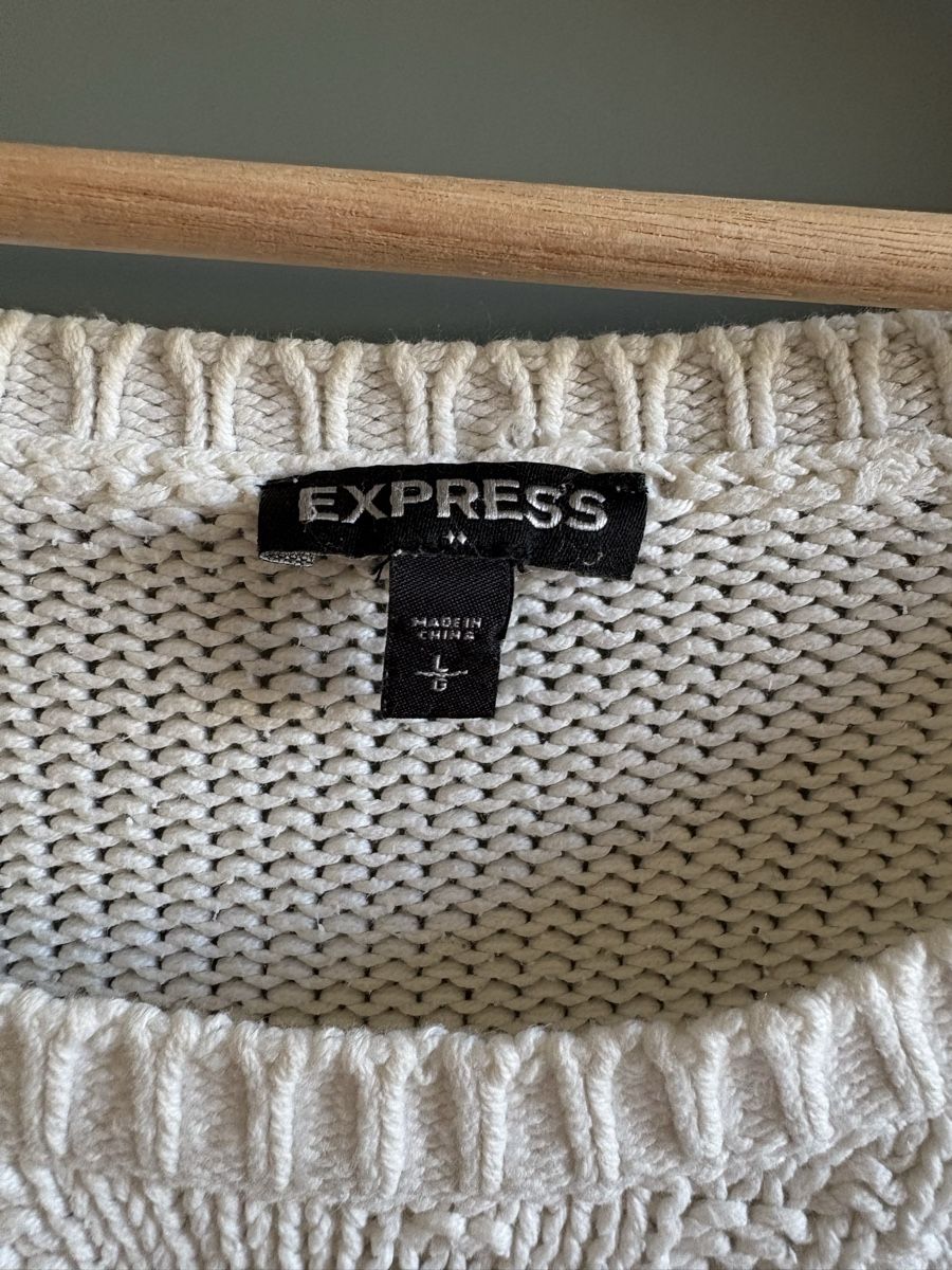 Maglioni & Felpe: Express Cream Knit Sweater, Size L, oversized – Usato da Zürich venduto da Marianavalente 1