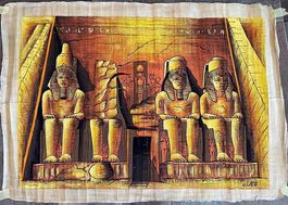Ägyptischen Papyrus Abu Simbel 90x50cm