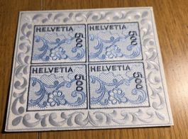 Briefmarken Stickereiblock 4 x 5.00 NABA 2000 St.Gallen