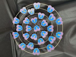 Vintage Cloisonné Schale stilisiert floral mit Pensée Blume