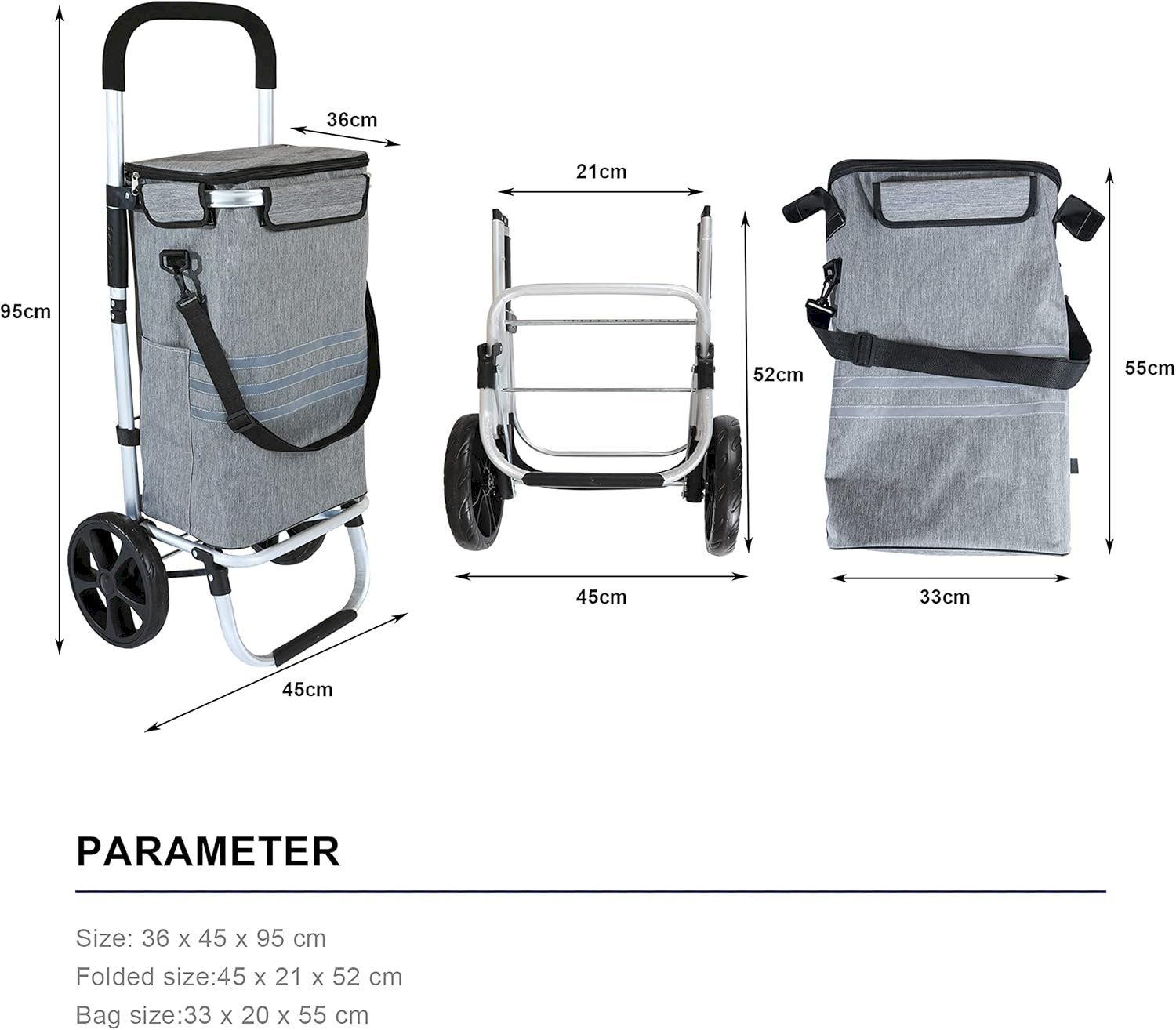 Altro per la casa: Einkaufstrolley mit Kühlfach Grau – Nuovo e nell'imballaggio originale da Bottighofen venduto da zaap 7