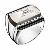 Bague BACCARAT-Paris „Louxor“, Argent 925 & Cristal “brume”
