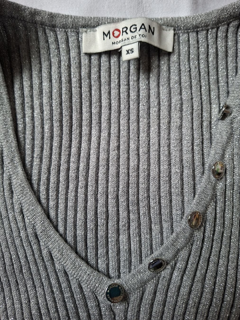Morgan Maglioni & Felpe: Morgan Oberteil, Grau mit Silber, Gr. XS, 3/4 Arm – Usato da Klingnau venduto da vollmond36 4