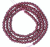 1 Strang echte natürliche Granat Perlen 4 mm