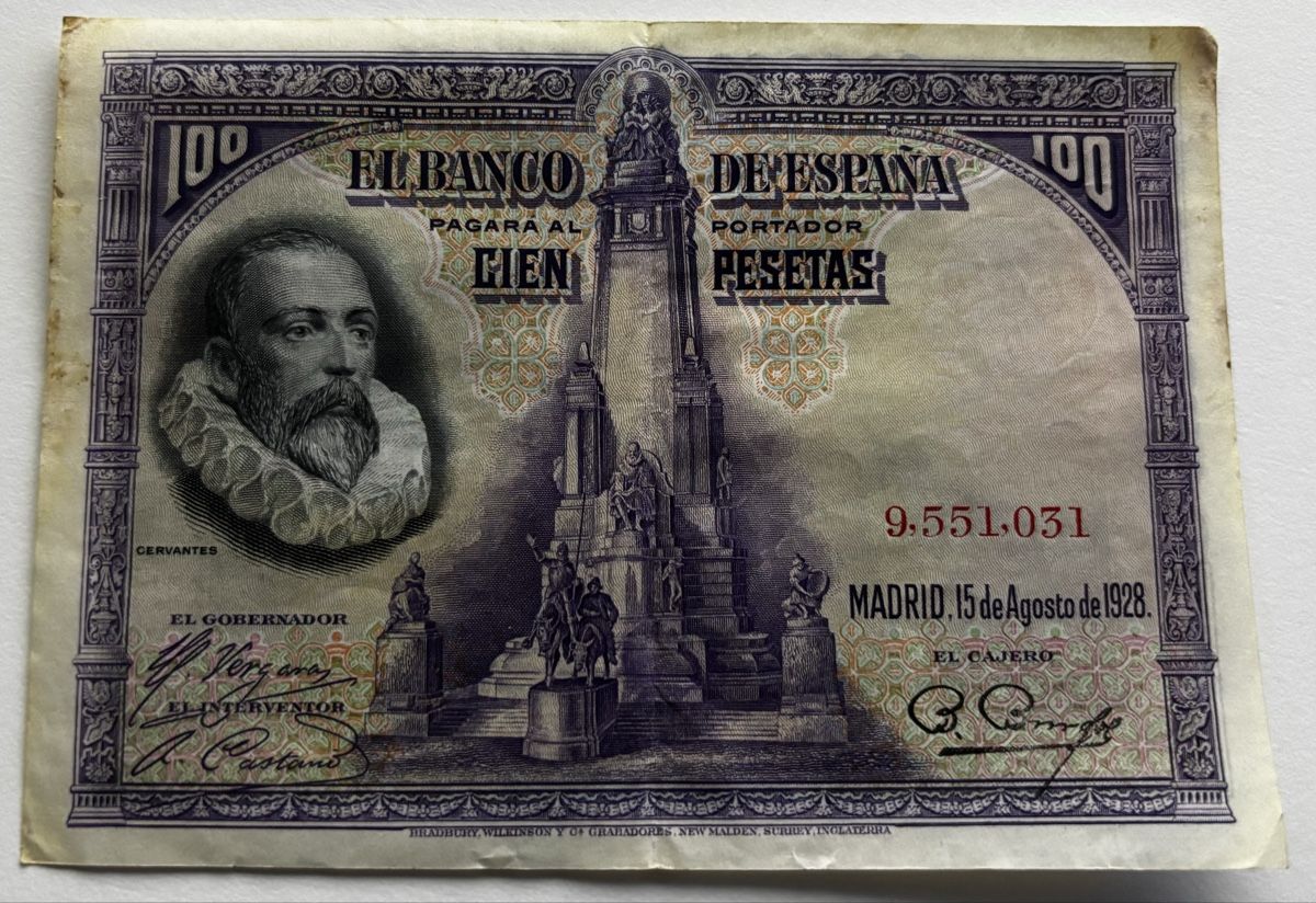 Banconote: Spanien 100 Pesetas 1928 – Usato da Algetshausen venduto da Carrhard