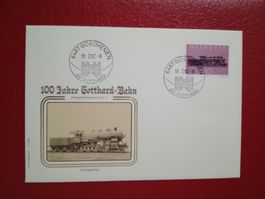 Sonderbrief Sonderstempel 100 Jahre Gotthard Bahn Göschenen
