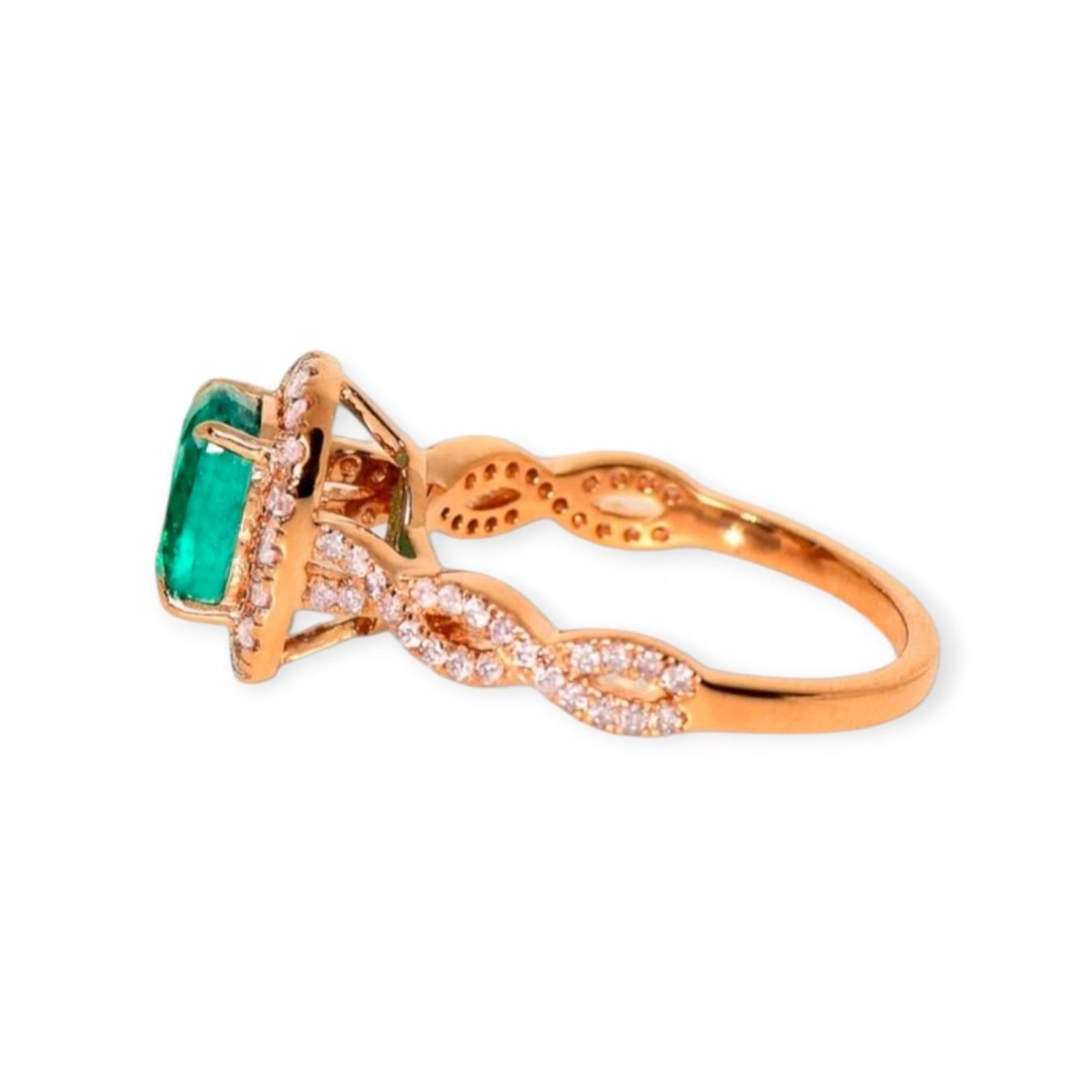 Anelli: Smaragd-Ring 14k Roségold 1,58ct – Nuovo e nell'imballaggio originale da Illnau venduto da Juwelier_Mahler_GmbH 2