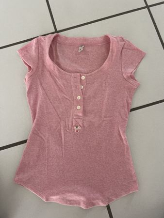 Rosa Fornarina T-Shirt, Knopfleiste, Gr. S - Sommer-Look!