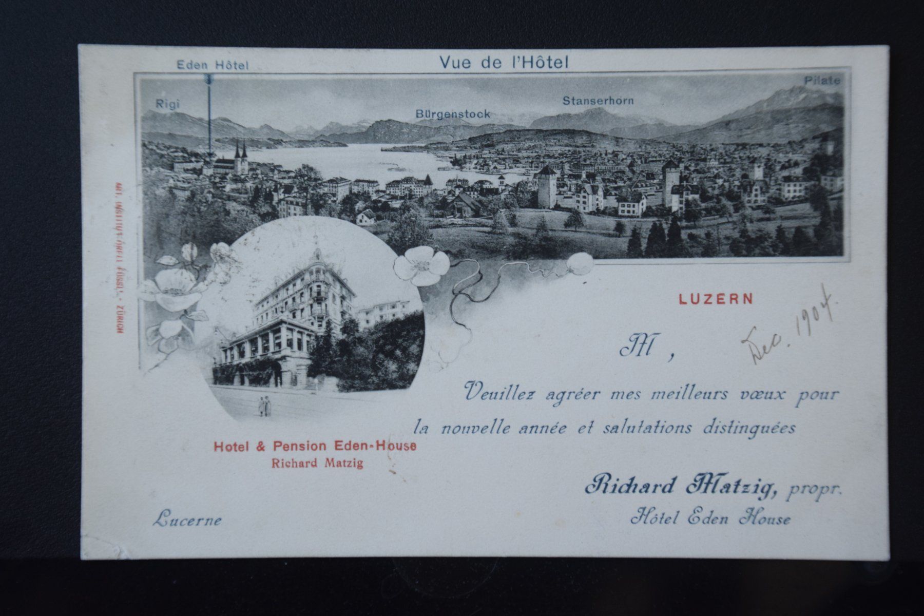 Cartoline postali: AK Luzern, Hotel Eden 1904 – Usato da Luzern venduto da CH2018