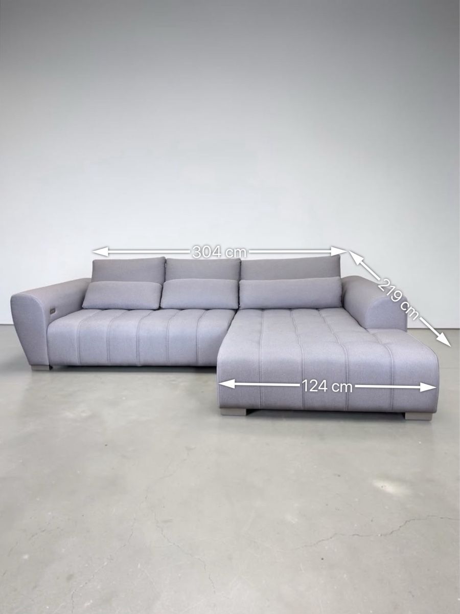 Sofas: CARRY HOME Ecksofa Hellgrau mit elektrischer Bettfunktion – D'occasion à Fehraltorf par Sofalab.swiss 6