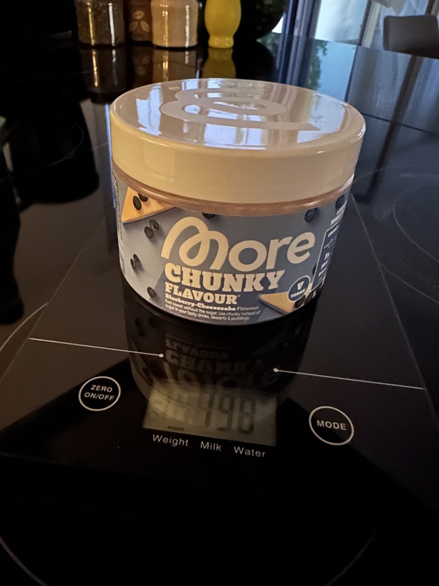 More Nutrition Cibi & Specialità: More Chunky Flavour Geschmackspulver Blueberry Cheesecake – Usato da Stachen venduto da mx39
