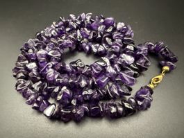 Lange Halskette aus natürlichem Amethyst