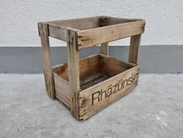 1 alte Holzkiste RHÄZÜNS PASSUGG Kiste Getränkekiste Harass